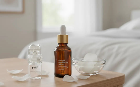 Microneedling device and serum promoting collagen regeneration.