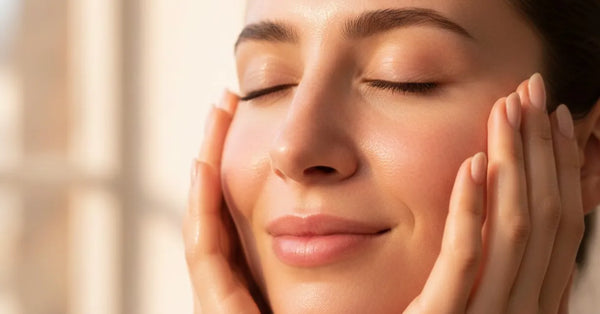 Woman with radiant, refreshed skin showing healthy redness after micro-infusion treatment