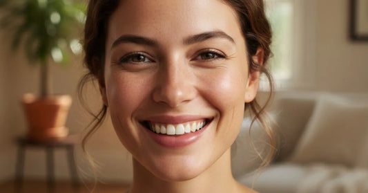 Confident glowing skin after safe microneedling and Petal skincare routine