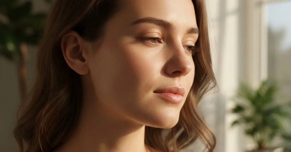 Natural bare skin in soft daylight representing confidence through gentle skincare choices