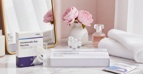 Petal Micro-Infusion System and Microneedle Eye Patches for at-home microneedling care