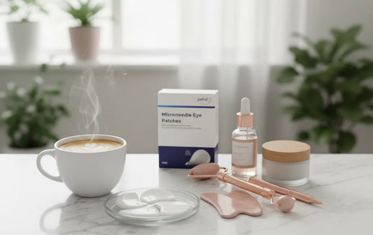 Petal eye patches for morning under-eye routine and self-care