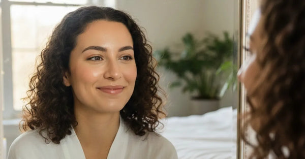 Glowing, confident skin after following Petal’s 5-step stress recovery micro-infusion routine