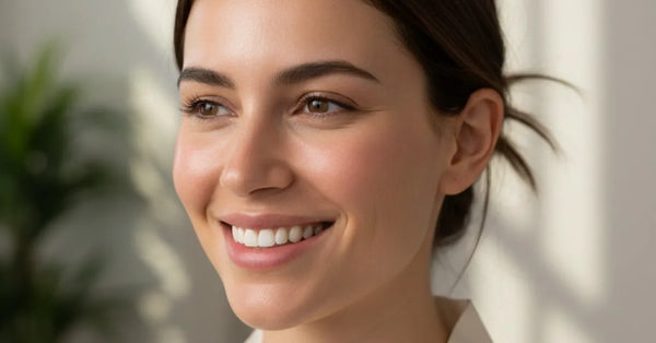 Healthy, glowing skin achieved with Petal Micro-Infusion System and Microneedle Eye Patches