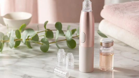 GloPRO microneedling roller vs Petal micro-infusion at-home skin treatment comparison