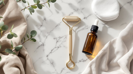 at home microneedling derma roller safety skincare flat lay