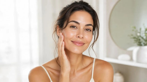 woman with radiant glowing skin - Petal micro-infusion vs Potenza RF microneedling at-home skincare 2026