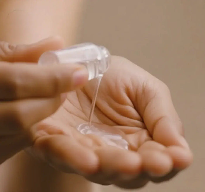 Once finished, pat any remaining serum into your skin with clean hands.